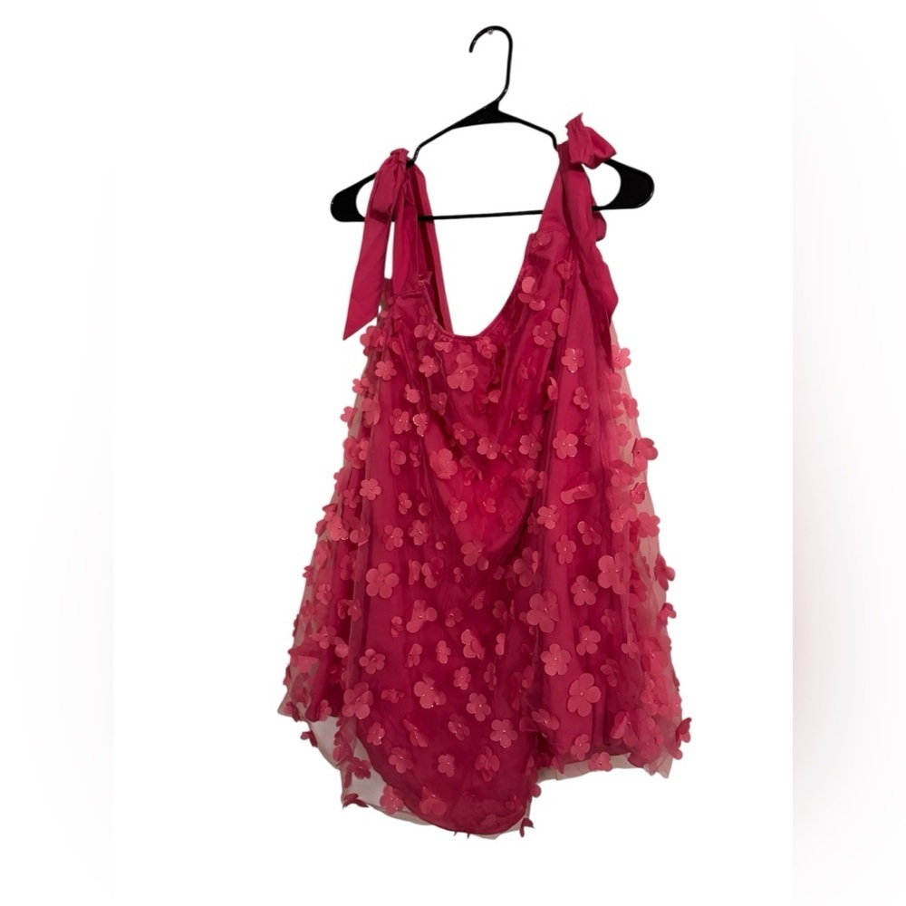 SHEIN Hot Pink Floral Sleeveless Stretchy Dress - Picture 8 of 11